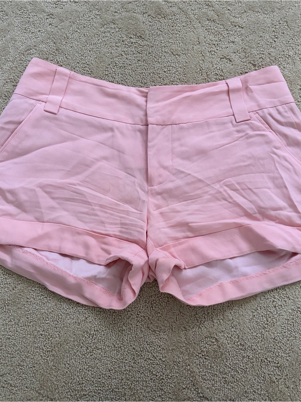 Alice + Olivia Pink Cuffed Tailored Shorts